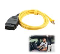Gments OBD to Ethernet Cable for BMW 1.8M ENET OBD2 Interface Rj45 Cable Coding F-Series Single Programming Modules Hiding ENET Data Line E-sys Icom Wire for OBDII Connector Tools, Yellow