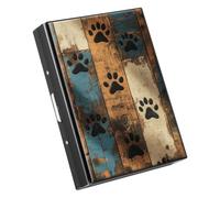 Gmeyutqy RFID Credit Card Holder Protector Metal Credit Card Wallet Small Mini Accordion Card Case Holder for Women Men Minimalist Card Organizer Case, Dog Paw
