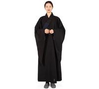GMFLEX Monk's Clothing Zen Buddhist Kung Fu Uniforms Martial Arts Clothing RobeUniform Buddhist Monk Surplice Clothingmonk's Clothing (Color : Black, Size : 35)