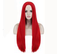 GmfLeX Red Sally Wig for Women - The Nightmare Before Christmas Long Straight Wig - Cute Soft Hair for Sally Costume Party