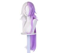 GmfLeX Sigma Cosplay Wigs White Purple Long Straight Heat Resistant Synthetic Hair Halloween Costumes Wig