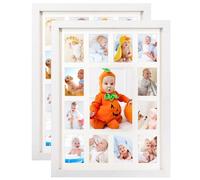 GMFrames 2 Pack School Years Picture Frame K-12 Day Graduation Photo Collage White Frame with Mat, Displays One 5x7 Photo and Twelve 2.5x3.5 Pictures