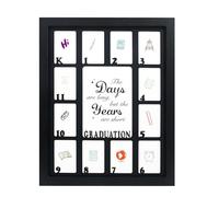 GMFrames School Days Photo Frame K-12 School Years Picture Frames 11 * 14 for Kindergarten to 12th Grade Holds (1) 5x7 & (12) 2x3 Wallet Size Photos Black