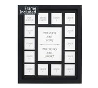 GMFrames School Years Picture Frame Prek-12 Graduation Photo Collage Frame with Mat, Displays One 5x7 Photo and Fourteen 2x2.5 Pictures, Black