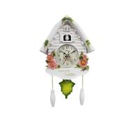 GMGQJST Cuckoo Clock Wall Clock Bird Time Alarm Clocks Watch Decorations for Kids Living Room(White-flower)