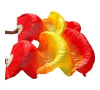 GMGQJST Folding Handheld Feather Fan Stage Performance Dance Fans Silk Veils Colored Women Belly Dance Fan Veils (2pcs)(Deep Purple,XL-230x90cm)