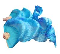 GMGQJST Folding Handheld Feather Fan Stage Performance Dance Fans Silk Veils Colored Women Belly Dance Fan Veils (2pcs)(Grey,XXL-280x90cm)