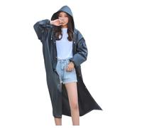 GMGQJST Poncho Waterproof Adult 4pcs Waterproof Hooded Rain Coat For Men And Women, Impermeable Raincoat(Black)