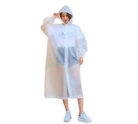 GMGQJST Poncho Waterproof Adult 4pcs Waterproof Hooded Rain Coat For Men And Women, Impermeable Raincoat(White)