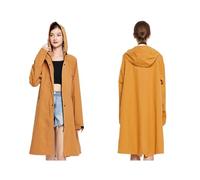 GMGQJST Poncho Waterproof Adult Lightweight Waterproof Classic Raincoat Long Rain Jacket(Dark Orange,L)