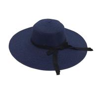 GMGQJST Summer Hats for Women Summer Simple Floppy Sun Hat Women Wide Brim Beach Hat Girls Travel Straw Hat(Ribbon Blue,Brim 14cm)
