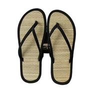 GMGQJST Women Straw Slipper Summer Women Flat Flip-flops Slippers Comfortable Non-slip Sandals Rattan Home Slide Indoor(Black,40)