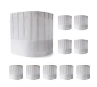 GMHLLES 10 PCS Chef Hat Chefs Hat Chef Hats Disposable Chef Hat 9 Inch Adjustable Cooking Hat for Kitchen Home Restaurant Party Catering Kitchen Restaurant Cooking Caps Accessories (White)