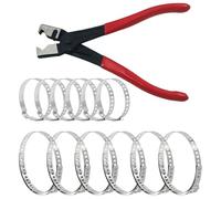 GMHLLES 12PCS Heavy Duty Hose Clamp Pliers, Hose Clip Pliers with Stainless Steel CV Boot Clamp Assortment Kit Adjustable Auto Clic-R Type Collar Clamp