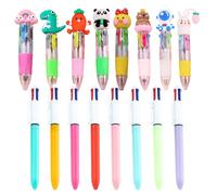 GMHLLES 16 Pack 4 Colour Pen 4-in-1 Cartoon Multicolor Ballpoint Pen 10CM (1.0mm,0.7mm) for Office School Supplies Students Children Gift