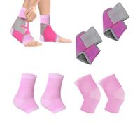 GMHLLES 2 Pairs Kids Ankle Support Child Ankle Support with 1 Pair of Elbow Pads Comfortable Breathable and Highly Elastic Suitable for Jogging Running Fitness Football