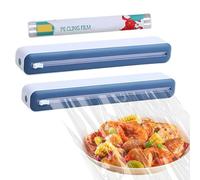 GMHLLES 2PCS Cling Film Dispenser and Cutter Cling Film Refill 2-in-1 Plastic Wrap Cutter with Clingfilm,Tin Foil Dispensers and Cutters for Home,Kitchen