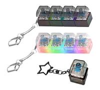 GMHLLES 3 Pcs Keyboard Fidget Toy With lights 4 Button Fidget Keyboard Clicker Keychain for Stress Relief Portable Fidge