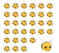 GMHLLES 32 PCS Mini Wool Felt Bees, Cute Bumble Bee Plush Bee Costume, Tiny Craft Bees for Clothing Hat Accessories Craft Making Home Decoration DIY Projects