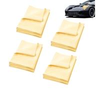 GMHLLES 4 PCS Chamois Leathers For Cars Shammy Leather Cloth for Car for Car Detailing, Windows or Motorcycle Cleaning