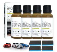 GMHLLES 4 Pcs Crystal Coating Plastic Restoration Kit, Crystal Coating for Car Plastic Parts with Sponge, Long Duration Refurbish Agent for Car Interior and Exterior Trims