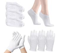GMHLLES 6 Pairs Moisturising Gloves Socks Set, Foot Moisturiser Socks, Reusable Hand Gloves Moisturising for Overnight, Repair of Dry Hands and Feet Rough Cracked Skin