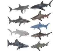 GMHLLES 9 Pcs Shark Toys 7-9cm Toy Shark Marine Knowledge Education Beautiful and Exquisite Practical Toy Sharks and Bath Toy Suitable for Marine Animal Collectors