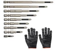 GMHLLES 9pcs Magnetic Screwdriver Drill Bit Set Strong Magnetic Durability Screwdriver Drill Bit Set, Anti-Slip Magnetic Impact Screwdriver Bit Kit, for 25 50 65 70 75 90 100 120 150mm