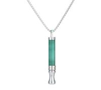 GMHLLES Anxiety Breathing Necklace with Resistance, Flavoured Air Breathlace, Filter Natural Essential Oil Breath Quitgo Breathing Necklace Stress Anxiety Relief Chain for Adults (Green Crystal)