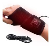 GMHLLES Carpal Tunnel Relief 3-Speed Temperature Hand Massager for Arthritis Red Light Heated Wrist Brace Heat Suitable for Wrists Hands Knees Elbows and Ankles (With Power Cord * 1)