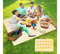 GMHLLES Extra Large Picnic Blanket Waterproof, Beach Blanket Waterproof Sandproof 200x200, Fold Up, Sandproof Machine Washable with Carrying Handle for Family Picnics, Beach, Hiking, Camping