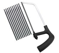 GMHLLES Hacksaw for Metal Cutting, Metal Saw Adjustable Angle Mini Hacksaw with 10 Replaceable Saw Blades for Plastic, PVC Pipe, Tile and Wood Cutting