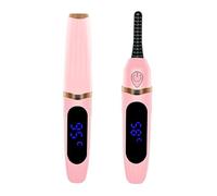 GMHLLES Heated Lash Curler, Heated Eyelash Curler, Rechargeable Heated Eyelash Curler with LED Display, 3 Gear Temperature Control Electric Eyelash Curler for Eye Beauty Makeup(Pink)