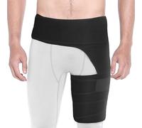 GMHLLES Hip Support for Women and Man Hip Brace Sciatica Pain Relief Belt Adjustable Breathable Reduces Muscle Fatigue Ideal for Hamstring & Groin Compression Post-Surgery Recovery Aid Black