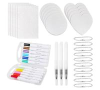 GMHLLES Magic Puffy Paint, 40Pcs Magic Foam Texture Painting Kit, 3D Drawing Set DIY Art Supplies for Handmade with 15 Canvas Sponge, 12 Colored Pens, 3 Water Pens, 10 Bead Chain