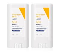 GMHLLES Sunscreen Stick SPF 50+ 2 PCS Mineral Sunscreen, Invisible Sun Stick for Face & Body, Waterproof & Non-Greasy