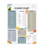GMHLLES Weaning Chart, Baby Weaning Chart Uk, First Foods Checklist For Babies & Toddler With 4 Magnetic Stickers, Baby-Led Weaning, Allergen Tracker (Standard)