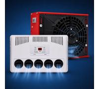GmhXylophyte 12v/24v Battery-Powered Air Conditioning For Excavator Cabs, Large Airflow Fast Cooling; 5 Adjustable Vents; 360° Surround Airflow With No Dead Zones A24VRed