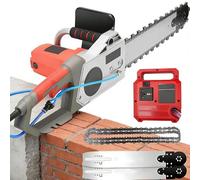 GmhXylophyte Concrete Saw, Electric Concrete Chain Saw, Wet Water Supply, Dust Removal, Handheld Concrete Saw With Water Pump, 2 Chains/2 Guide Bars, For Steel Bars B