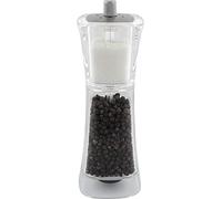 Grunwerg 9175M Gmill Acrylic Combination Pepper Mill, Ceramic Adjustable Peppercorn Grinder and Salt Shaker, 18cm, Clear