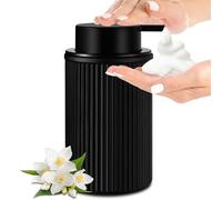 Gmisun Black Foaming Soap Dispenser - Modern Matte Glass, 15 Oz/400ml Refillable Dispenser for Bathroom & Kitchen Soaps, Lotions & Detergents
