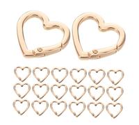 GMJGCIRVC 20pcs Zinc Alloy Heart Shaped Carabiner Clips Mini Keyring Spring Snap Hooks for Backpack Dog Leash Water Bottle Holder Lightweight Portable Accessories
