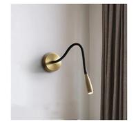 GMJGCIRVC All Copper Wall Lamp Modern Minimalist Wall Lamp for Bedroom Study Led Bedside Reading Light Bathroom Fixtures Wall Mirror Light