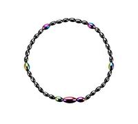 GMJGCIRVC Anklets, Women's Artificial Hematite Rainbow Beaded Magnetic Ankle Chain Beach Sandal Barefoot Jewelry Comfortable and