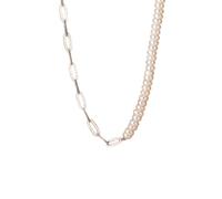 GMJGCIRVC Authentic Silver Sterling Silver Luxury Natural Pearls Chain Links Necklace For Women Wedding Jewelry