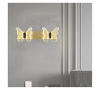 GMJGCIRVC Butterfly LED Wall Lamp Interior Modern Metal Acrylic Wired Wall Lamp Tricolor Adjustment Bedside Light Sconces
