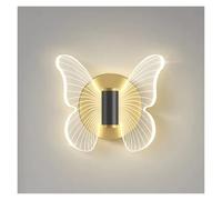 GMJGCIRVC Butterfly LED Wall Lamp Interior Modern Metal Acrylic Wired Wall Lamp Tricolor Adjustment Bedside Light Sconces
