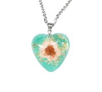 GMJGCIRVC Dried Pressed Flowers For Women And Girls, 925 Sterling Silver Dried Flowers Necklaces Elegant Floral Teardrop And Heart Shapes, Forget Me Not Necklace, Pressed Flower Jewelry