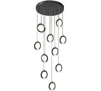 GMJGCIRVC Duplex Building Spiral Stair Modern Minimalist Long Hanging Light Light Luxury - Ring Pendant Ligh Hanging Lighting Lamp