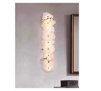 GMJGCIRVC Irregular Natural Marble All Copper Wall Lamp Modern Dining Room Bedroom Bedside Living Decoration Highend Background